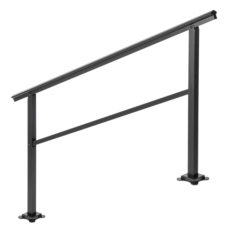 Outdoor Stair Handrail 165LBS Aluminum 152x89.5cm 4-5 Steps