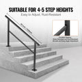Outdoor Stair Handrail 165LBS Aluminum 152x89.5cm 4-5 Steps