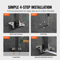 Outdoor Stair Handrail 165LBS Aluminum 152x89.5cm 4-5 Steps
