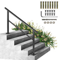 Outdoor Stair Handrail 165LBS Aluminum 152x89.5cm 4-5 Steps