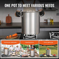 VEVOR Stainless Steel Stockpot 42 Quart Large Cooking Pot with Lid