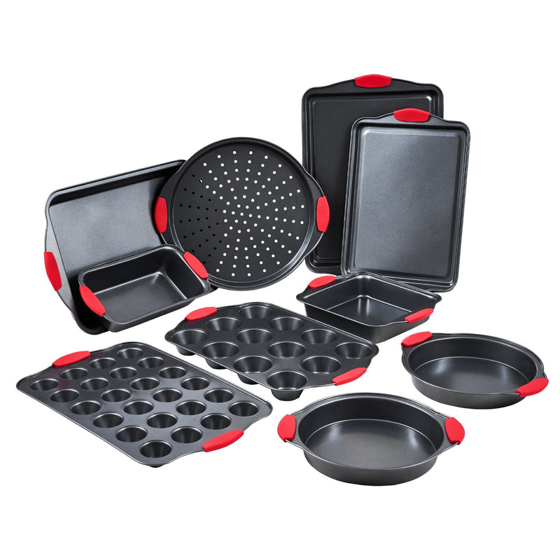 Baking Pan Set 10-Piece Nonstick Carbon Steel Silicone Handles