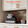 Baking Pan Set 10-Piece Nonstick Carbon Steel Silicone Handles