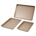 Baking Pan Set 3-Piece Nonstick Carbon Steel Silicone Handles