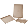 Baking Pan Set 3-Piece Nonstick Carbon Steel Silicone Handles