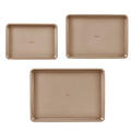 Baking Pan Set 3-Piece Nonstick Carbon Steel Silicone Handles