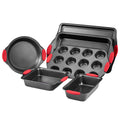 VEVOR Baking Pan Set 6-Piece Nonstick Carbon Steel Silicone Handles