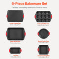 VEVOR Baking Pan Set 6-Piece Nonstick Carbon Steel Silicone Handles