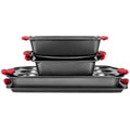 VEVOR Baking Pan Set 6-Piece Nonstick Carbon Steel Silicone Handles