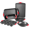 VEVOR Baking Pan Set 6-Piece Nonstick Carbon Steel Silicone Handles