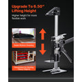 Labor Saving Arm Jack, 2 PCS 200 kg Bearing Capacity, Lifting up to 165 mm, Metal Hand Lifting Jack Tool with Magnetic Level, 2 Adjustment Modes, for Door, Window, Furniture, Woodworking, Black