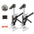 Labor Saving Arm Jack, 2 PCS 200 kg Bearing Capacity, Lifting up to 165 mm, Metal Hand Lifting Jack Tool with Magnetic Level, 2 Adjustment Modes, for Door, Window, Furniture, Woodworking, Black