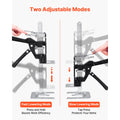 Labor Saving Arm Jack, 2 PCS 200 kg Bearing Capacity, Lifting up to 235 mm, Metal Hand Lifting Jack Tool with Magnetic Level, 2 Adjustment Modes, for Door, Window, Furniture, Woodworking, Black