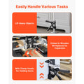 Labor Saving Arm Jack, 2 PCS 200 kg Bearing Capacity, Lifting up to 235 mm, Metal Hand Lifting Jack Tool with Magnetic Level, 2 Adjustment Modes, for Door, Window, Furniture, Woodworking, Black