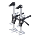 Labor Saving Arm Jack, 2 PCS 200 kg Bearing Capacity, Lifting up to 235 mm, Metal Hand Lifting Jack Tool with Magnetic Level, 2 Adjustment Modes, for Door, Window, Furniture, Woodworking, Black