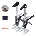 Labor Saving Arm Jack, 2 PCS 200 kg Bearing Capacity, Lifting up to 235 mm, Metal Hand Lifting Jack Tool with Magnetic Level, 2 Adjustment Modes, for Door, Window, Furniture, Woodworking, Black