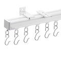 Ceiling Curtain Track Set 1.8m White Room Divider with Hooks