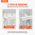 Ceiling Curtain Track Set 1.8m White Room Divider with Hooks