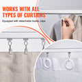 Ceiling Curtain Track Set 1.8m White Room Divider with Hooks
