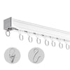 Ceiling Curtain Track Set 17.7 FT/5.4 Meter Room Divider with Hooks White