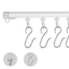 Ceiling Curtain Track Set, 9.9 FT/3 Meter, Self Adhesive, No Drill Ceiling Track System for Curtains, Room Divider Curtain Track Ceiling Mounted for Living Room with Hooks and Hardware, White