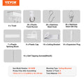 Ceiling Curtain Track 3M Self Adhesive No Drill White with Hooks