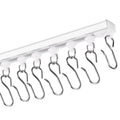 Ceiling Curtain Track 3M Self Adhesive No Drill White with Hooks