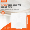 Ceiling Tiles 12-Pack 24x24 PVC White Echo Pattern Easy Installation