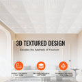 Ceiling Tiles 12-Pack 24x24 PVC White Echo Pattern Easy Installation
