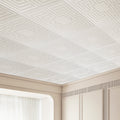 Ceiling Tiles 12-Pack 24x24 PVC White Echo Pattern Easy Installation