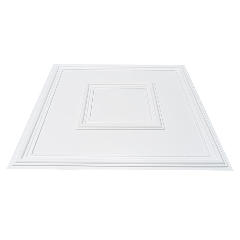 Ceiling Tiles 12 Pack 24x24 PVC White Geometric Easy Install