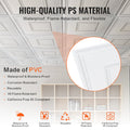 Ceiling Tiles 12 Pack 24x24 PVC White Geometric Easy Install