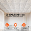Ceiling Tiles 12 Pack 24x24 PVC White Geometric Easy Install