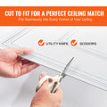Ceiling Tiles 12 Pack 24x24 PVC White Geometric Easy Install