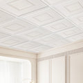 Ceiling Tiles 12 Pack 24x24 PVC White Geometric Easy Install