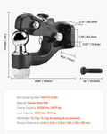Pintle Hook 9070kg Towing Capacity 50.4mm Ball 63.5-76.2mm Ring