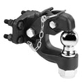Pintle Hook, 9070 kg Towing Capacity, Trailer Hitches Receiver Hook Combination 50.4 mm Hitch Ball, Fits for 63.5 to 76.2 mm Lunette Ring with Mounting Kit, Wear-resistant, Black Powder Coat
