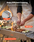 Foldable Charcoal Grill 0.16m² Portable BBQ Stainless Steel Camping