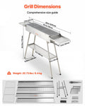 Foldable Charcoal Grill 0.16m² Portable BBQ Stainless Steel Camping