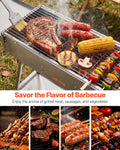 Foldable Charcoal Grill 0.16m² Portable BBQ Stainless Steel Camping