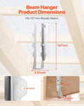 50x Joist Hangers 40x38x199mm Rustproof Rafter Tie Brackets