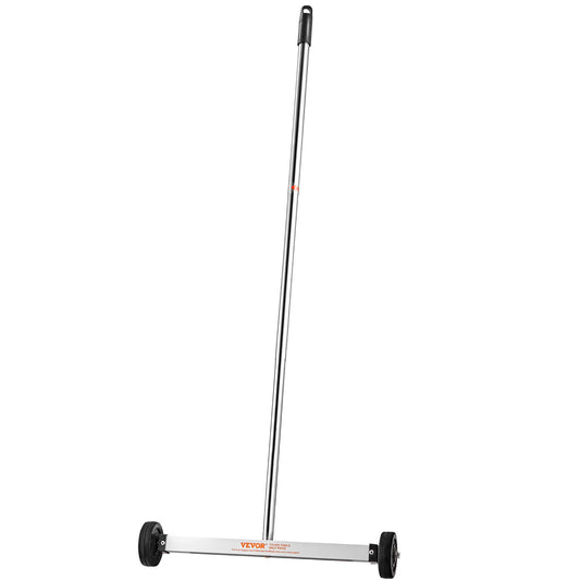 Magnetic Sweeper with Wheels, 17inch Mini Magnetic Sweeper, 10 lbs Capacity, Adjustable Handle, Lightweight Magnetic Pickup Sweeper to Pick Up Nails and Screws, Easy Cleanup of Workshop Garage