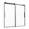 Frameless Sliding Bathtub Door 1500mm Black Tempered Glass