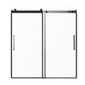 Frameless Sliding Bathtub Door 1500mm Black Tempered Glass