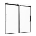 Frameless Sliding Bathtub Door 1500mm Black Tempered Glass