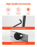 Semi-Frameless Shower Door 1422-1524mm Bypass Sliding Black