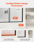 Semi-Frameless Shower Door 1422-1524mm Bypass Sliding Black