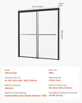 Semi-Frameless Shower Door 1422-1524mm Bypass Sliding Black