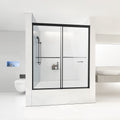 Semi-Frameless Shower Door 1422-1524mm Bypass Sliding Black