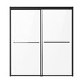 Semi-Frameless Shower Door 1422-1524mm Bypass Sliding Black